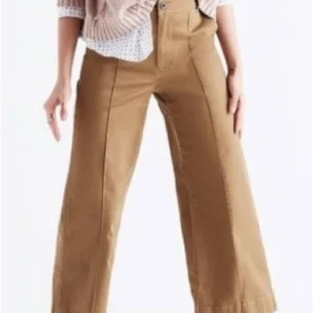 Madewell Langford Cropped Wide-Leg Pintuck Pants - 29